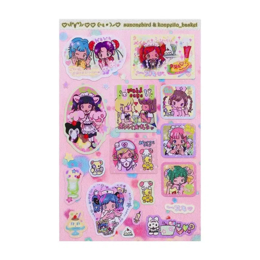 [BUNJANG] Seonwonbird x Star Candy Basket Collaboration Sticker Set / 선원버드 별사탕바구니 콜라보 스티커 메이드 스티커 Made in MAID