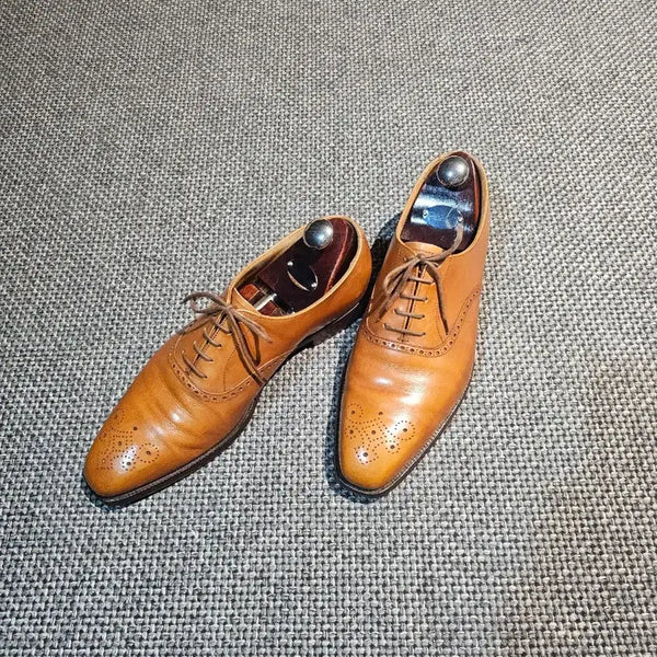 [BUNJANG] Crockett & Jones Edware Medallion Oxford Antique Tan Leather Shoes UK 7 / 크로켓앤존스 엣지웨어 앤틱탄Uk7
