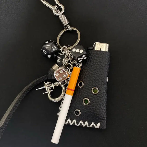 [BUNJANG] Dice Punching Lighter Case Keyring / 다이스 펀칭 라이터 케이스 키링