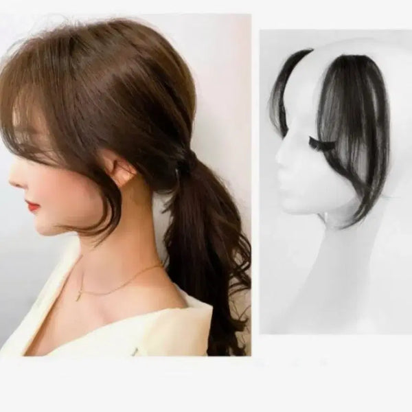 [BUNJANG] 4 Piece Side Bang Hairpiece - Black / 사이드뱅 앞머리가발4p