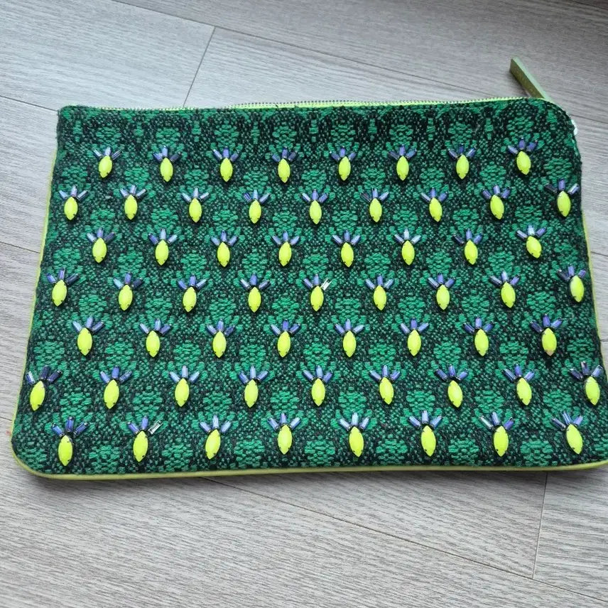 [BUNJANG] Green Pattern Clutch Bag / 초록색 패턴 클러치백