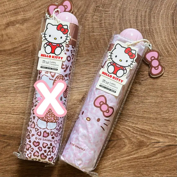 [BUNJANG] Hello Kitty Leopard Print Sun/Rain Umbrella / 헬로키티 키티/레오파드/호피 우산/양산/우양산