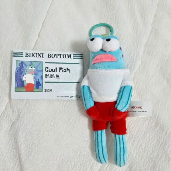 [BUNJANG] Pop Mart SpongeBob Bikini Bottom Quirky Friends Doll Keychain / 팝마트 쿨한 물고기 - 스폰지밥 비키니 시티 엉뚱한 친구들 인형 키링
