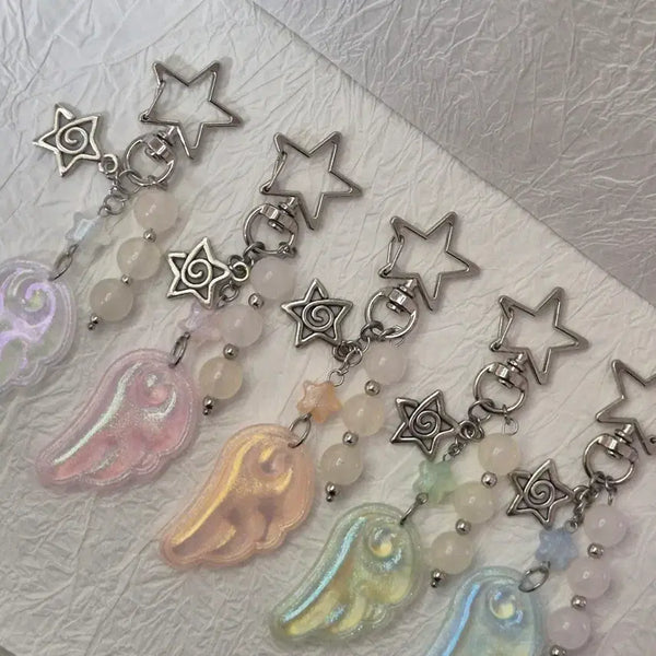 [BUNJANG] Angel Wings Bead Charm Keychain / 천사날개 키링 비즈키링