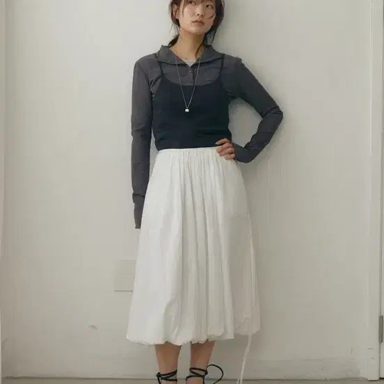 [BUNJANG] Low Tide Balloon Skirt White Size S / 로우타이드 Low Tide 벌룬 스커트 (화이트 / S사이즈)