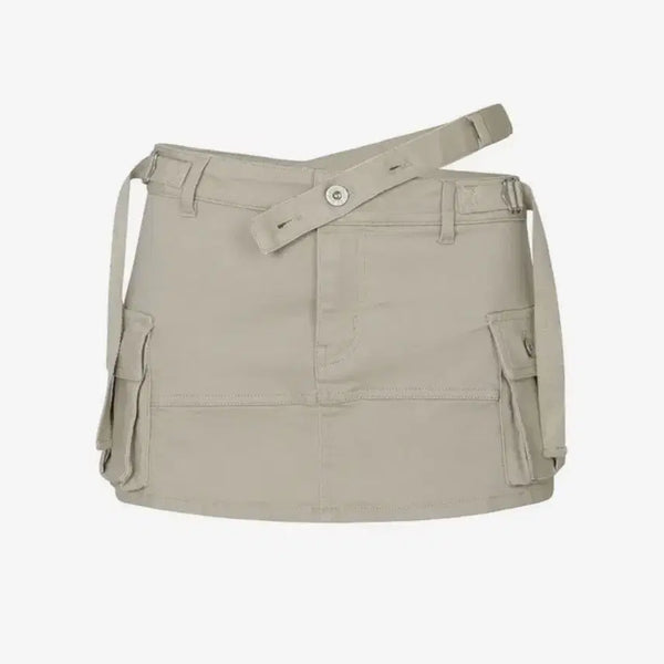 [BUNJANG] PAIN OR PLEASURE NIX Mini Skirt Beige S / 페인오어플레져 닉스 미니 스커트 베이지 s