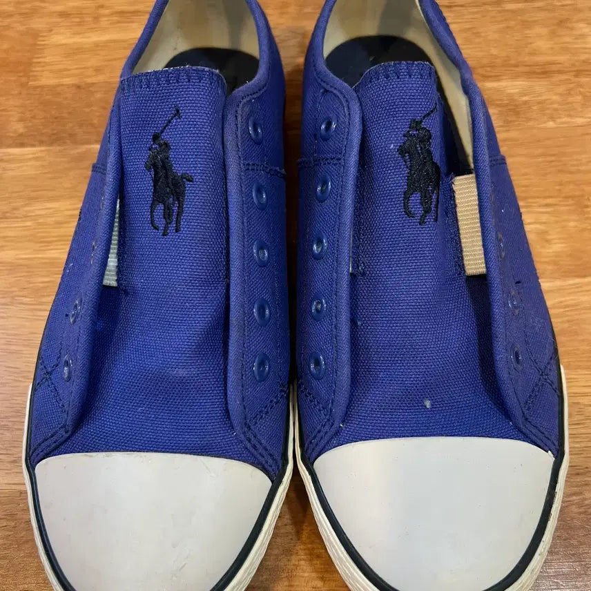 [BUNJANG] Polo Ralph Lauren Navy Blue Slip-On Canvas Sneakers / 폴로랄프로렌 네이비블루 슬립온스니커즈 캔버스운동화