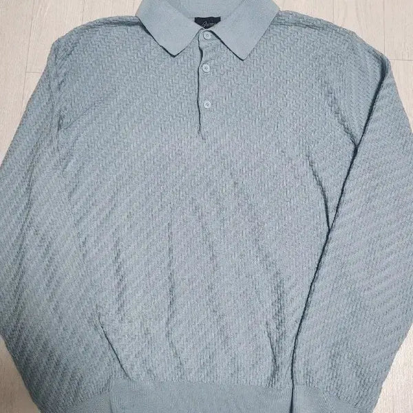 [BUNJANG] Brioni Weaving Polo Shirt Sky Blue Size 52 / 브리오니 위빙 폴로 셔츠 스카이블루 52