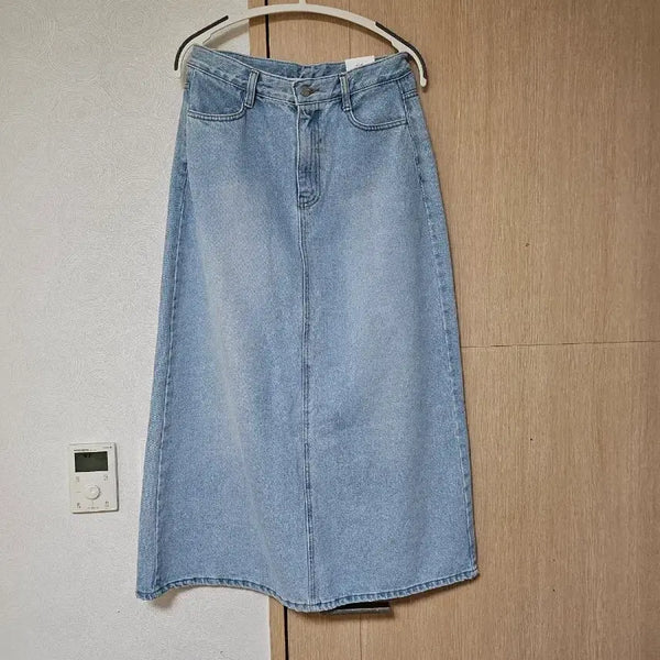 [BUNJANG] Light Wash Denim Long Skirt / 청 데님 롱 스커트 새옷 66까지