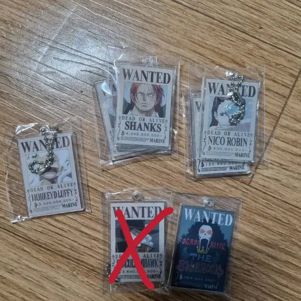 [BUNJANG] One Piece Wanted Poster Keyring Magnet Set / 원피스 현상 수배 수배서 키링 마그넷 루피 샹크스 미호크 로빈 브룩