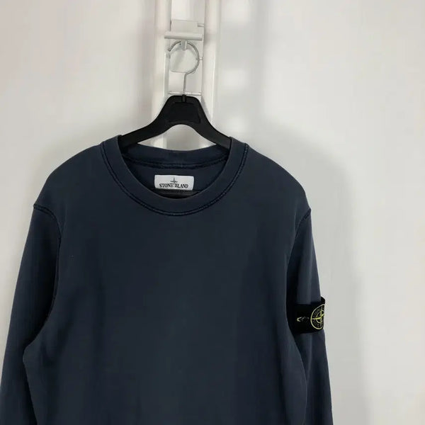 [BUNJANG] Stone Island Genuine Sweatshirt - Avio Blue Navy / 스톤아일랜드 정품 맨투맨 아비오블루 네이비