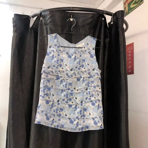 [BUNJANG] Olivia Lauren Sleeveless Summer Dot Blouse / 올리비아로렌 민소매 여름 도트 스카이블루 나시 모리 일본 빈티지 바선생