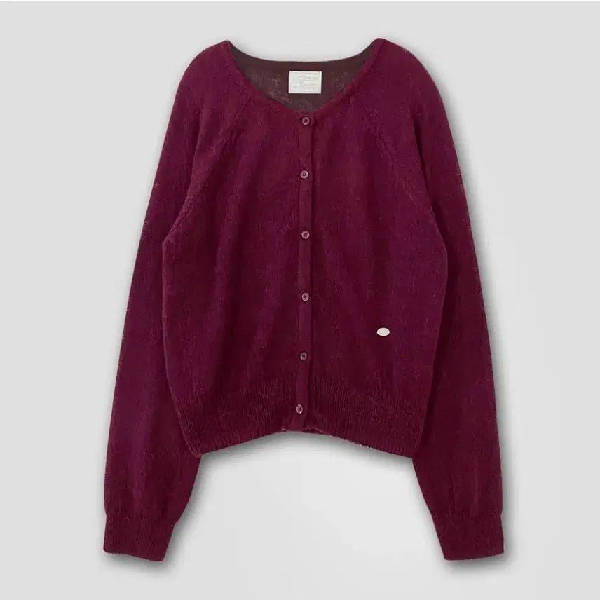 [BUNJANG] Yurie Fuzzy Mohair Cardigan / 유리에 퍼지 모헤어 가디건 살안타템 포도