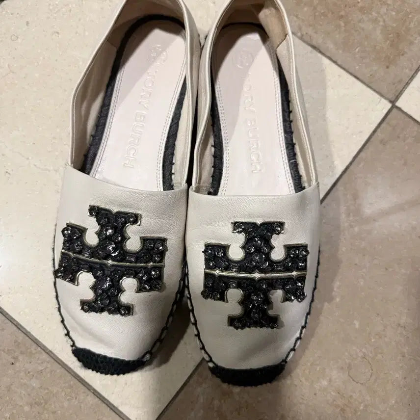 [BUNJANG] Tory Burch Espadrille Mules White / 토리버치 뮬 에스파드리유 화이트 240