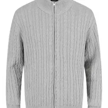 [BUNJANG] ZIOZIA Cable Zip-Up Cardigan Melange Grey / 지오지아 케이블 집업 가디건 110