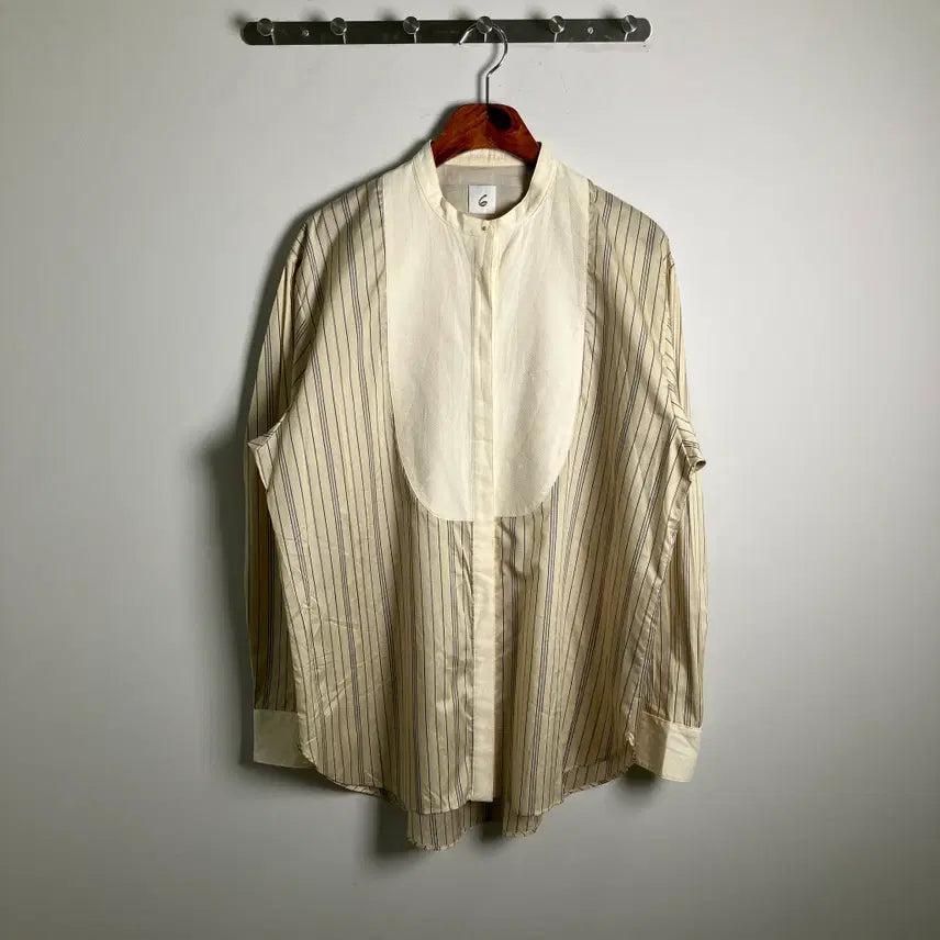 [BUNJANG] United Arrows roku 6 Stripe Silk Shirt M / 유나이티드 애로우즈 로쿠 6 스트라이프 실크 셔츠 M
