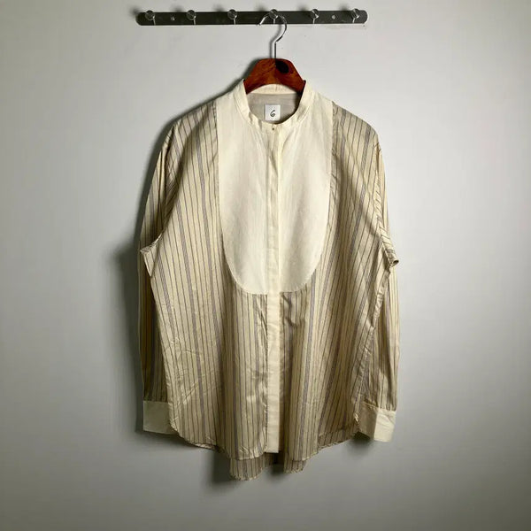 [BUNJANG] United Arrows roku 6 Stripe Silk Shirt M / 유나이티드 애로우즈 로쿠 6 스트라이프 실크 셔츠 M