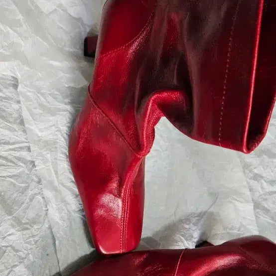 [BUNJANG] AlexisN Real Unique Red Leather Boots / 알렉시스엔 리얼 유니크 레드 레더 부츠