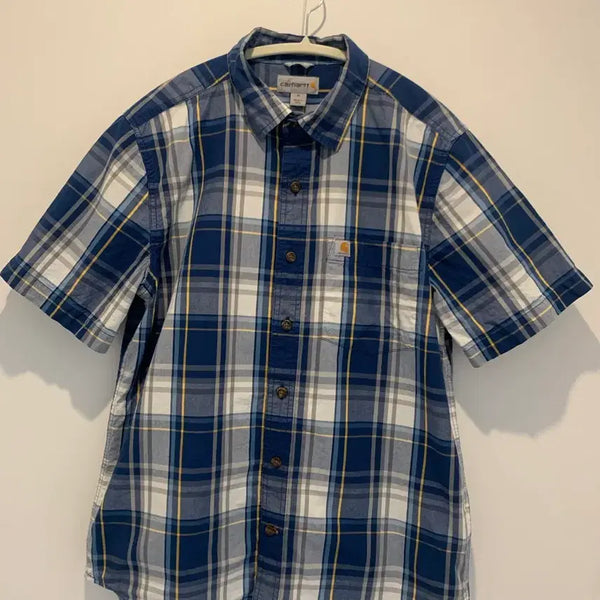 [BUNJANG] Carhartt Plaid Short Sleeve Shirt - Size M / 칼하트 체크 반팔 남방 M