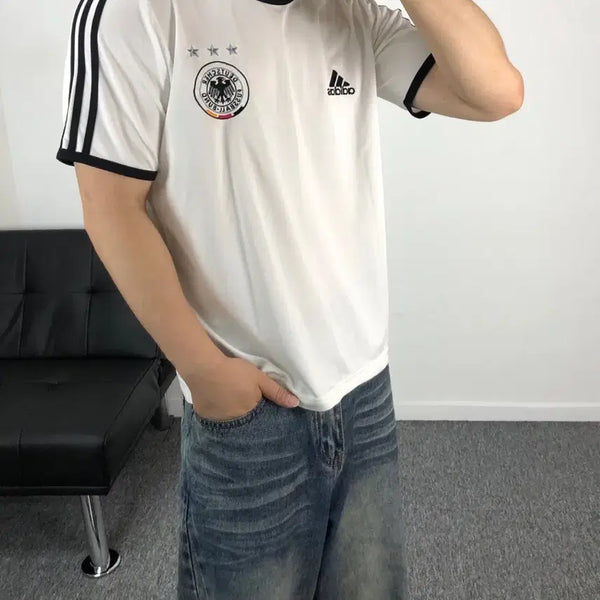 [BUNJANG] Adidas Authentic Germany Home Ringer Tee Short Sleeve Jersey / 아디다스 정품 독일 홈 링거티 반팔 져지