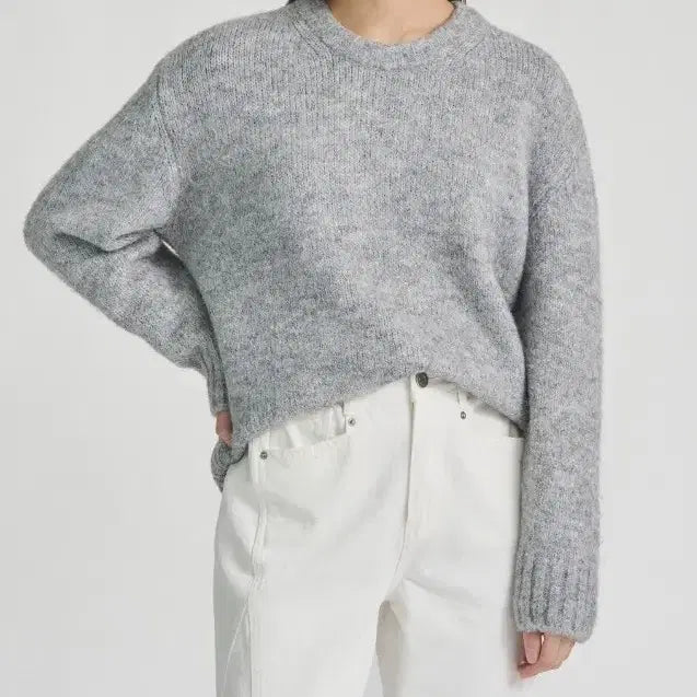 [BUNJANG] PVCS 2024SS Grey Knit Sweater Free Size / PVCS 브븏스/2024ss/그레이 니트 스웨터/프리/앨리스/1706