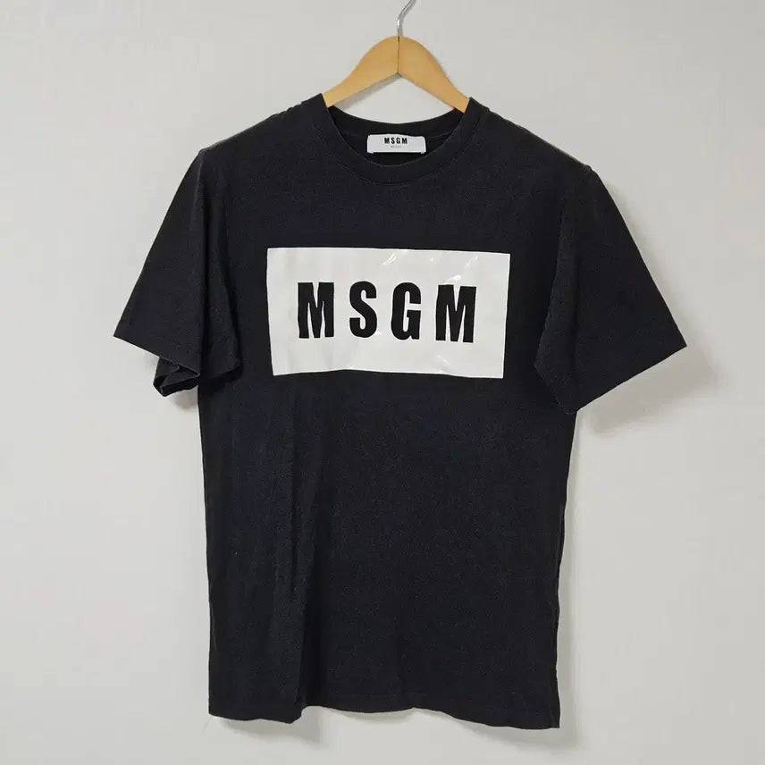 [BUNJANG] MSGM Box Logo Short Sleeve T-Shirt Black Size S / MSGM 엠에스지엠 박스로고 반팔 티셔츠 블랙 정품 S 95