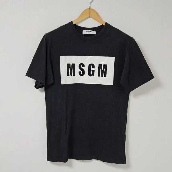 [BUNJANG] MSGM Box Logo Short Sleeve T-Shirt Black Size S / MSGM 엠에스지엠 박스로고 반팔 티셔츠 블랙 정품 S 95