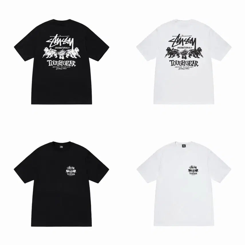 [BUNJANG] Stussy Tough Gear International Lion Graphic T-Shirt (Unisex) / STUSSY 스투시 터프기어 인터내셔널 사자 반팔 티셔츠 남녀공용