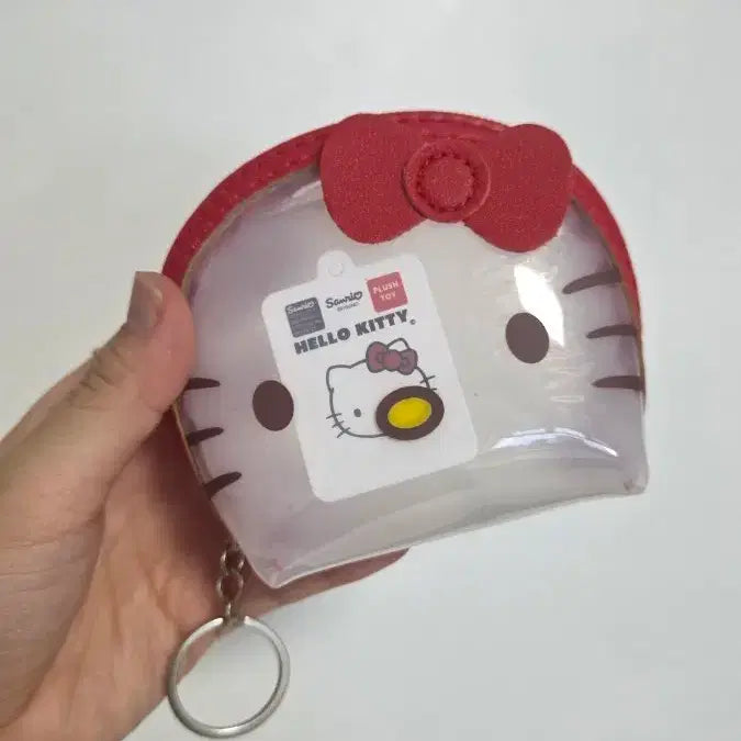 [BUNJANG] Hello Kitty Mini Transparent Half-Moon Pouch / 헬로우키티 미니 투명 반달 파우치