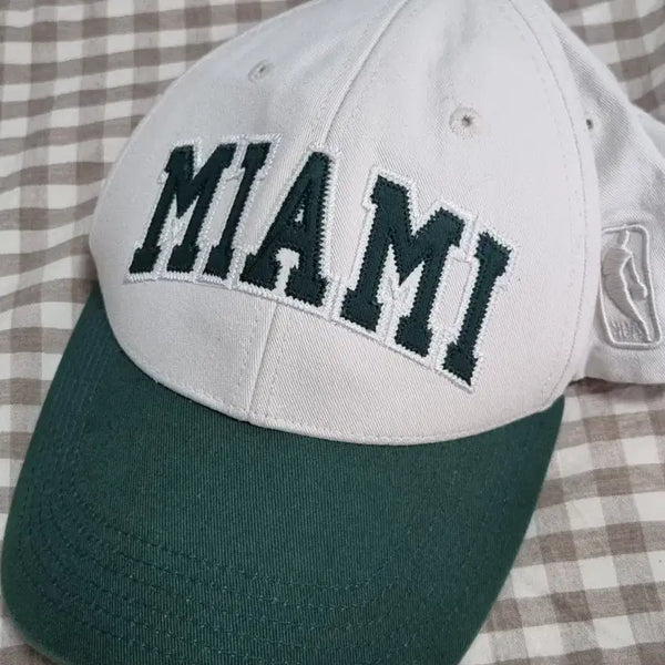 [BUNJANG] NBA Miami Heat Cap White/Green / NBA 마이애미 볼캡 화이트/그린