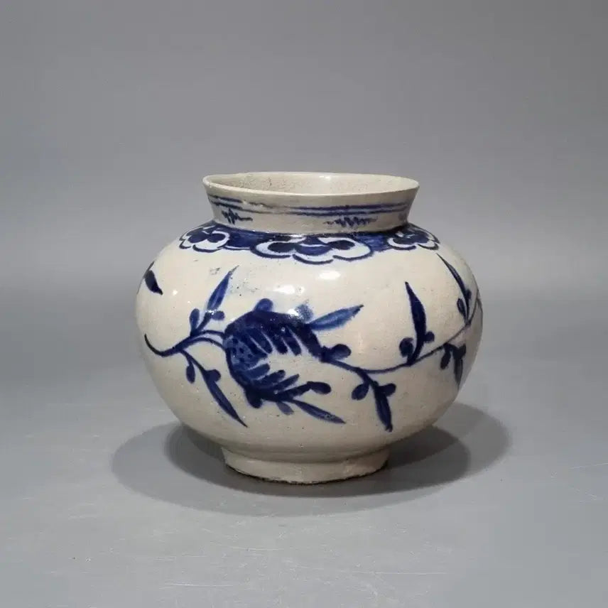 [BUNJANG] Joseon Dynasty White Porcelain Blue and White Gourd-Shaped Vase / 백자 청화 불수문 항아리