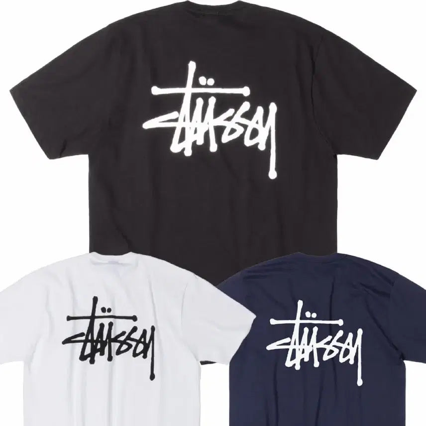 [BUNJANG] Stussy Basic Logo Short Sleeve T-Shirt Unisex / STUSSY 스투시 베이직 로고 반팔 티셔츠 남녀공용