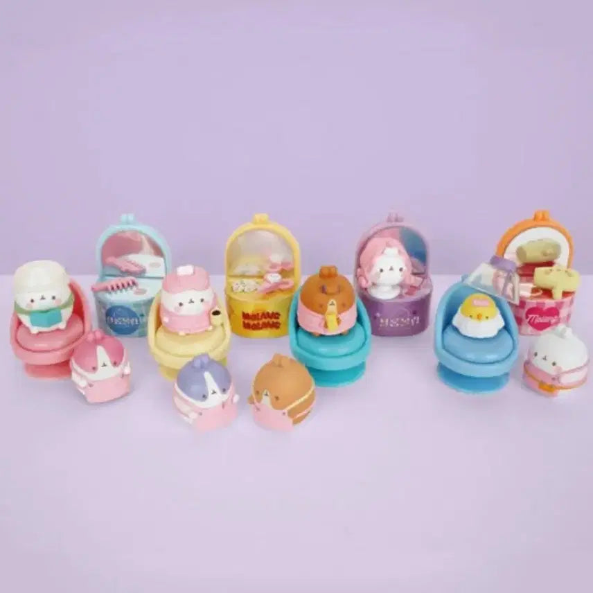[BUNJANG] Molang Hair Salon Figure Bundle Set / [일괄] 몰랑이 헤어살롱 피규어