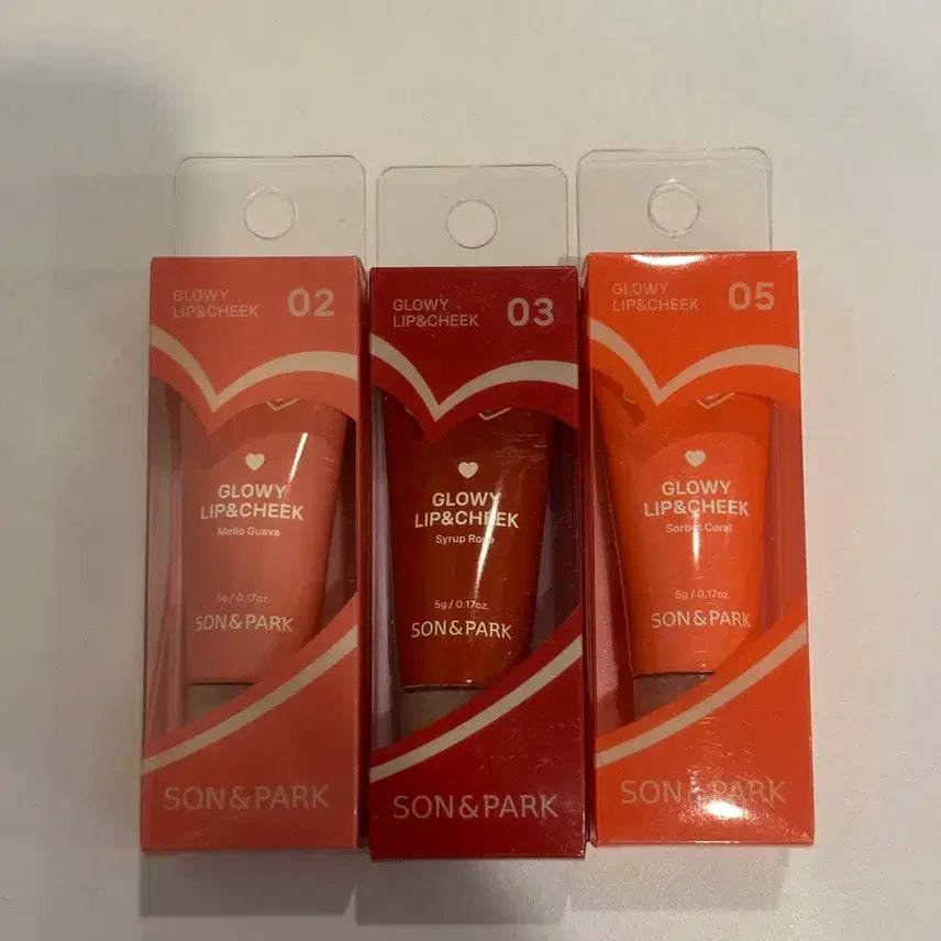 [BUNJANG] Son & Park Hauty Glowy Lip & Cheek (Mellow Guava, Syrup Rose, Sorbet Coral) - Sealed / 미개봉)손앤박 하티 글로이 립앤치크 02/03/05