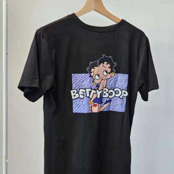 [BUNJANG] Betty Boop Short Sleeve T-Shirt Black / [새상품/당일발송] 소재 좋은 베티붑 반팔 티셔츠 블랙