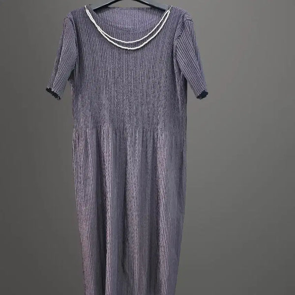 [BUNJANG] Pearl Pleated Dress / 진주 플리츠 원피스예요
