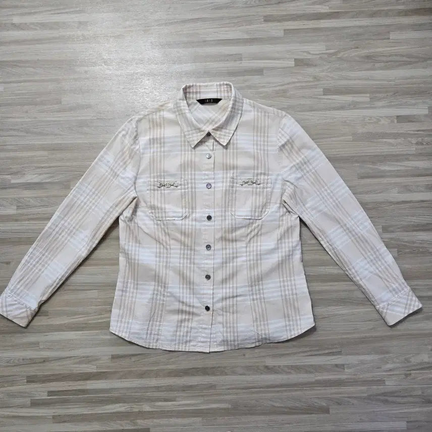 [BUNJANG] Daks Check Pattern Shirt Beige (Women's 95-100) / 여95~100) 닥스 체크 무늬 셔츠 베이지