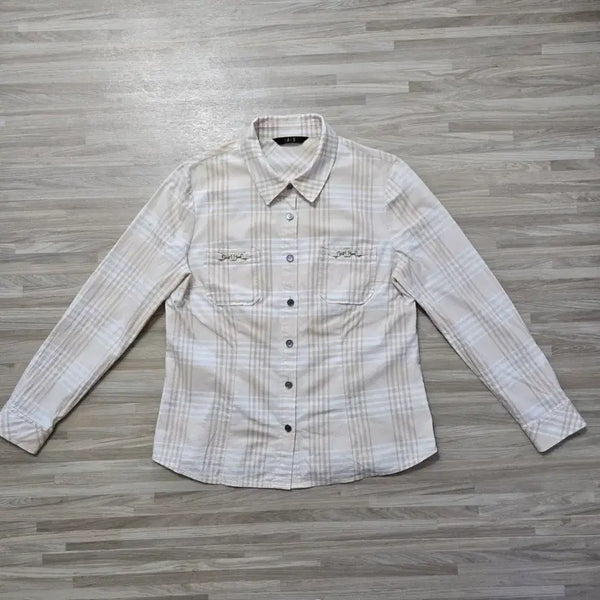 [BUNJANG] Daks Check Pattern Shirt Beige (Women's 95-100) / 여95~100) 닥스 체크 무늬 셔츠 베이지