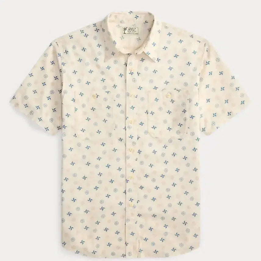 [BUNJANG] RRL Nautical Print Linen Cotton Workshirt M / RRL 더블알엘 노티컬 프린트 리넨 코튼 워크셔츠 M