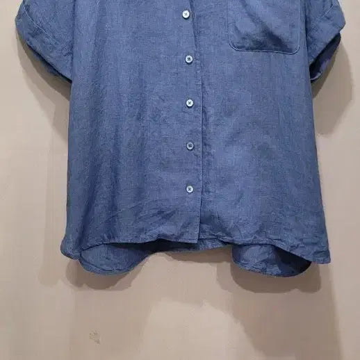 [BUNJANG] Hazzys Linen Batwing Fit Shirt Women's Blue / 헤지스 린넨 가오리핏 셔츠 여성 블루(66)