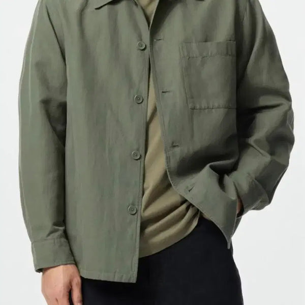 [BUNJANG] Uniqlo Linen Shirt Jacket XXL / 유니클로 린넨 셔츠제킷 XXL (새상품)