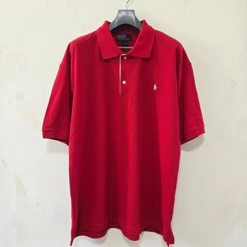 [BUNJANG] Polo Ralph Lauren Red Short Sleeve Polo Shirt L / 폴로 랄프로렌 레드 반팔 카라티 L