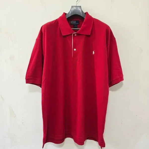 [BUNJANG] Polo Ralph Lauren Red Short Sleeve Polo Shirt L / 폴로 랄프로렌 레드 반팔 카라티 L
