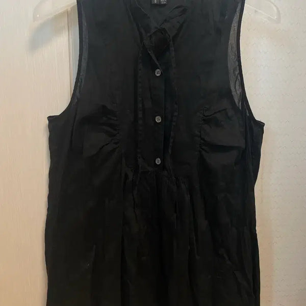 [BUNJANG] Theory Black Cotton Blouse - Size S / 띠어리 theory 블랙 블라우스 S사이즈