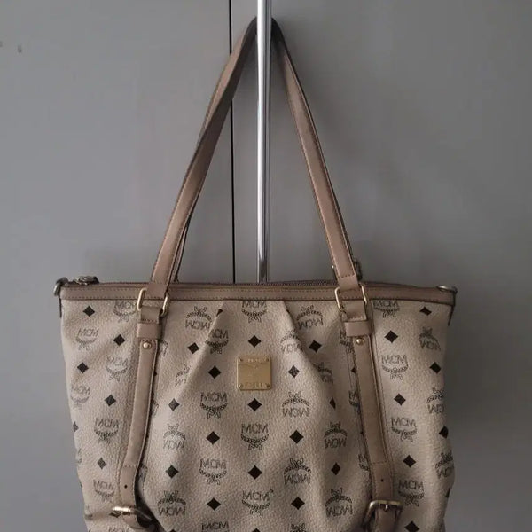 [BUNJANG] MCM Visetos Shopper Bag Beige / MCM 비세토스 쇼퍼백 베이지