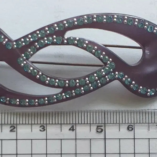 [BUNJANG] France R. Mother-of-Pearl Motif Cubic Hairpin / 프랑스 르베 R. 자개모티브 블루 헤어핀