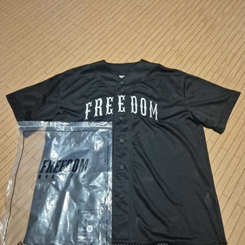 [BUNJANG] FREEDOM Baseball Jersey Black XL / FREEDOM 프리덤 베이스볼 블랙 XL 럭비 짐웨어