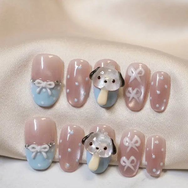 [BUNJANG] Sanrio Pochacco Handmade Nail Tips / 포차코 수제네일팁