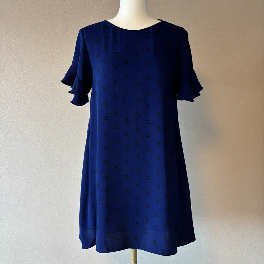 [BUNJANG] Lucky Chouette Navy Print Dress Size 36 / [정품]Lucky Chouette 럭키 슈에뜨 네이비 원피스 36