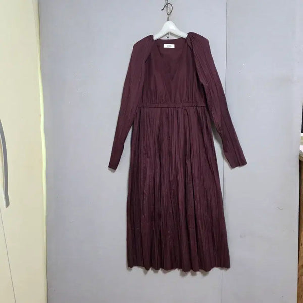 [BUNJANG] COS Wine Natural Wrinkle Dress / COS 코스 와온색 자연스런주름 원피스 34   n6603